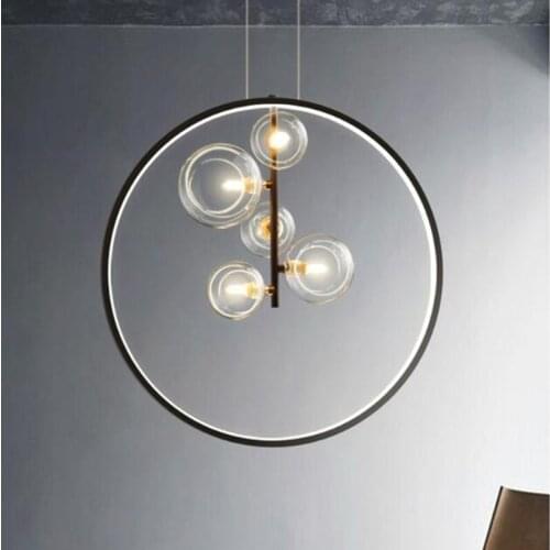 New Nordic Modern Glass Bubbles LED Chandeliers Atmosphere Hotel Hall Parlor Dining Room Bar Kitchen Decoration Hanging Lighting