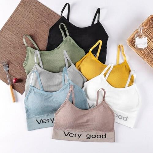 Women One-piece Bra Underwear Back Vest No Steel Ring Wrapped Chest Letter Sports Bottoming Tube Top