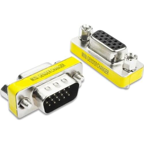 1PCS VGA/SVGA 15 pin Port Connector Saver VGA Adapter Female to VGA Male D-sub for Monitors HDTVs Projectors VGA Splitters