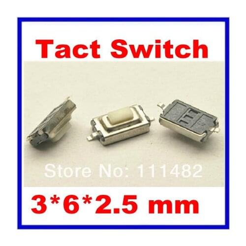 100PCS Tact Switch 3*6*2.5 mm SMD light touch switch