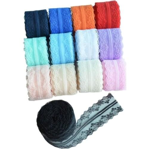 2Meters/Lot 4.5cm Lace Tape DIY Apparel Sewing Fabric White Black Blue Pink Purple Red Lace Trimming Gift Packaging Lace Ribbon
