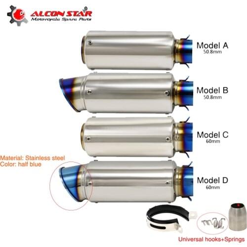 Alconstar-51MM 60MM Universal Motorcycle SC GP Racing Project Exhaust Muffler Escape Pipe For Honda Kawasaki Yamaha R1 R3 R6
