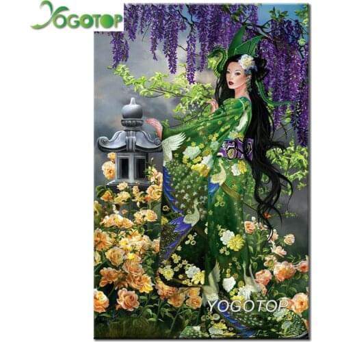 5d diy diamond painting Kimono japanese woman full square round drill rhinestones picture Mosaic full display embroidery YY1623