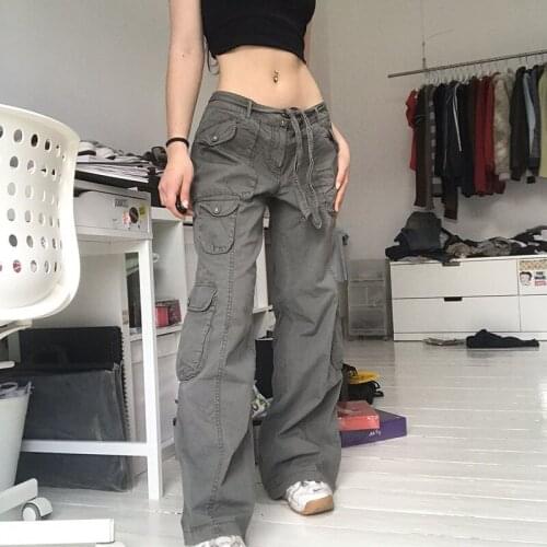New Retro Cargo Pants Women Jeans Fashion Streetwear Clothes Casual Vintage Sweatpants Denim Joggers Women High Waisted Jeans