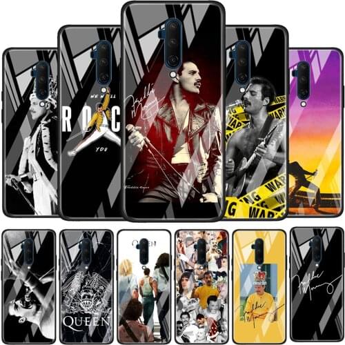 Freddie Mercury Queen Tempered Glass Cover For OnePlus Z 7 8 9 7T 8T 9R Nord 5G Pro Silicone Phone Case Coque