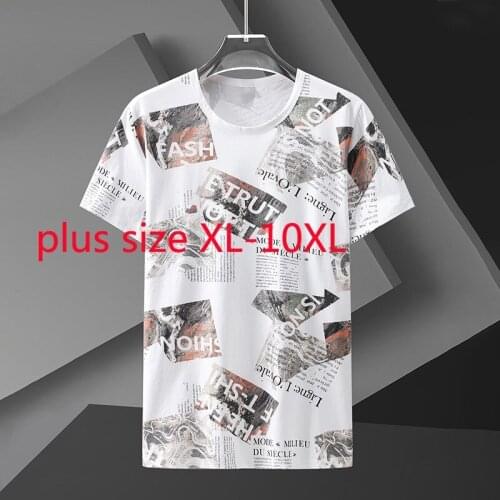 Men Arrival Fashion Super Large Short Sleeve T Shirt Men Cotton Mercerized Summer O-neck Casual Knitted Plus Size XL-8XL9XL10XL