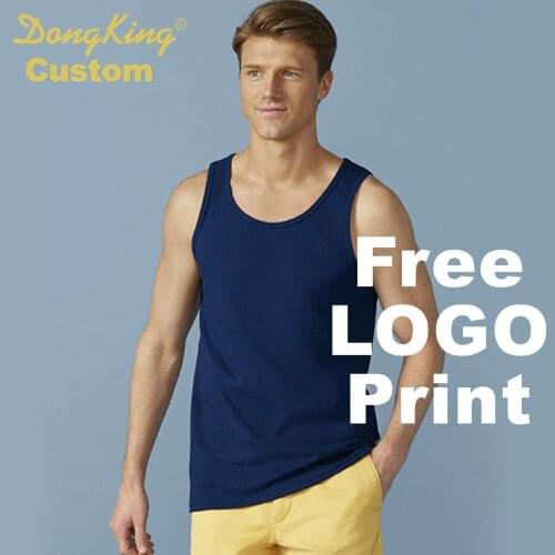 DongKing Custom Tank Top G Bodybuilding Tank Tops Personalized Print LOGO Classic Fit Premium Cotton Adult Men Women 4 colors