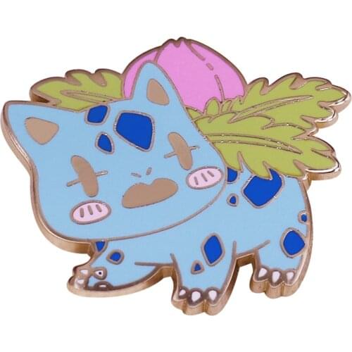 Ivysaur enamel pin have light blue-green bodies with darker blue-green spots Lets absorb the sunlight and let it grow up