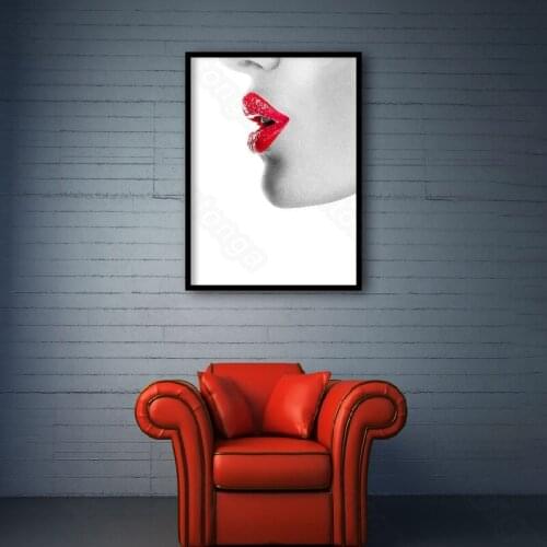 Figure Painting Model Red Lips Nordic Decorative Painting Porch Living Room Corridor Study Room Hotel Painting