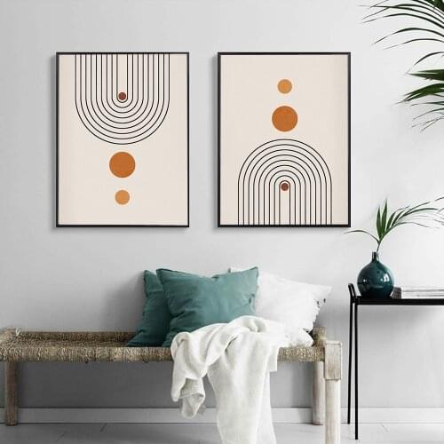 Scandinavian Style Geometry Poster Self adhesive wall stickers Boho Style Wall Pictures Living Room Nordic Decoration Home Art