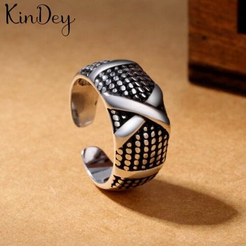 Kindey Bohemian Vintage Silver Color Big Cross Rings For Women Gifts Girls Open Retro Antique Rings Wedding Jewelry