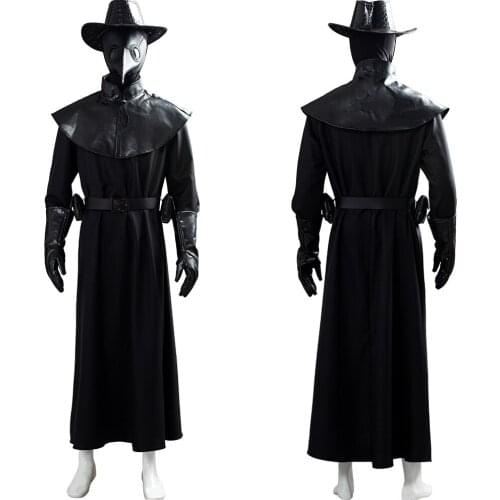 Plague Doctor Cosplay Costume Long Robe Cape Outfit Cosplay Costume Halloween Carnival Costume men jacket