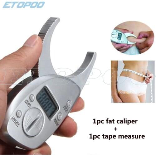 Body Fat Caliper Monitors Electronic Digital body fat analyzer + Tape Measure Pack Skin Muscle Tester digital adipometers