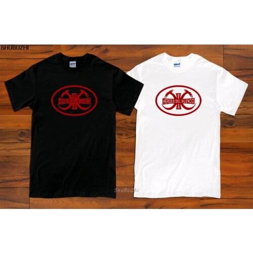 HEROES DEL SILENCIO Rock En Espanol Mens Black and White T-shirt Cartoon t shirt men New shubuzhi tshirt Loose Size top sbz3074