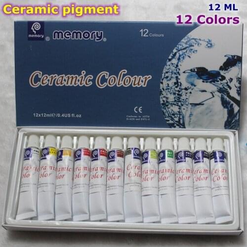 12 Colors 12ML Color Set Acrylic Paint Ceramics Paint Glass Paint Color Glass Drawing Hand Painted Pigments