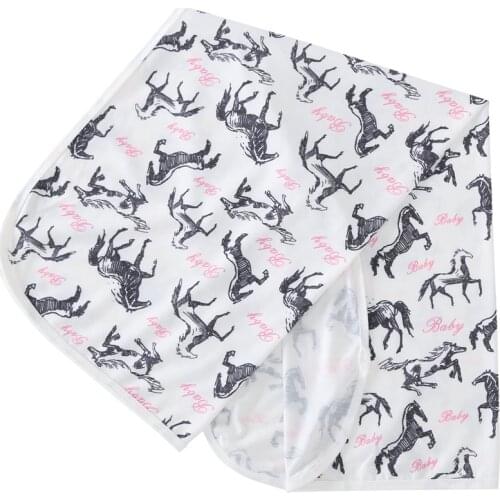 New Newborn Baby Bed Sheet Bedding Set 60x80cm for Newborn Crib Sheets Cot Linen 100% Cotton Horse Printing Baby Blanket