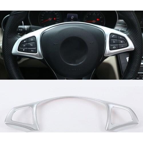 Newest ABS Chrome Car Steering Wheel Decoration Frame Trim For Mercedes Benz C GLC E Class W213 W205 2016 2017 Car-Styling