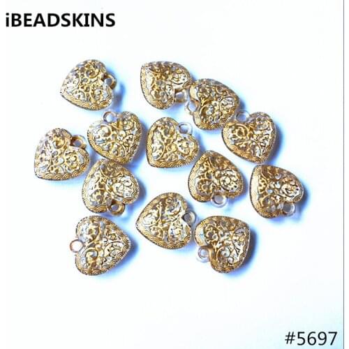 New arrival! 20x18mm 450pcs/lot clear with gold stripe Acrylic heart-shape beads #5697(Design as shown)