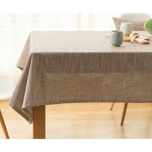 Yarn dyed linen Table Cloth Cotton Linen Wrinkle Free Anti-Fading Tablecloths Washable Table Cover for Kitchen Dinning Party