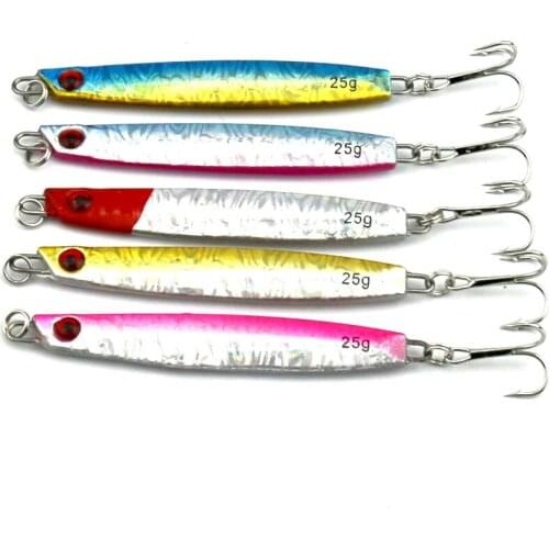 HENGJIA 1PC fishing lure 25g 7.5cm artificial bait 5color for choose hard bait 3D eyes fishing tackle