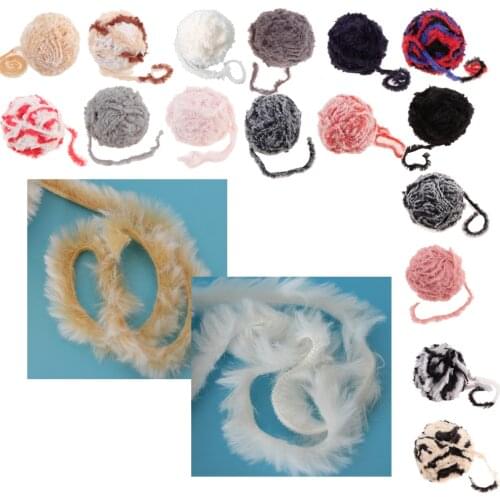 32 Meters Soft Polyester Faux Fur Yarn Eyelash for Crocheting Knitting