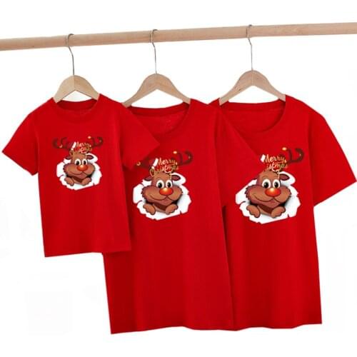 Family Matching Christmas T-Shirt Father Mother And Me Baby Matching Clothes Xmas Funny Family Look Adult Kids Men Women Top