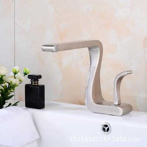 Z type basin faucet+tube , hot and cold bathroom faucet brass , Home improvement plumbing plating brushed copper