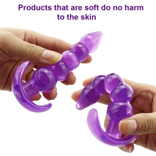 Womens Erotic Accessories Transparent Silicone Five Lianzhu Anal Plug G-Spot Stimulating Backyard Toy SM Adult Sex Products