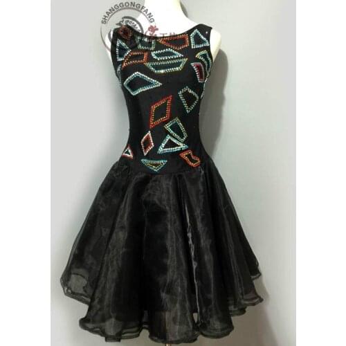 New style latin dance costume sexy spandex stones latin dance dress for women latin dance competition dresses A84 S-4XL