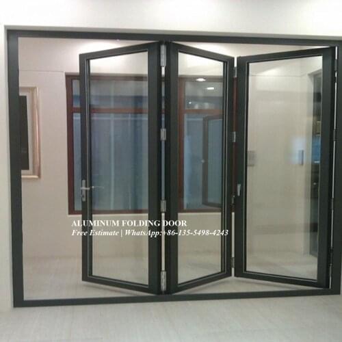 Sound Reduction aluminum bi-folding door,Exterior Accordion Customised Entrance,Glass House Doors