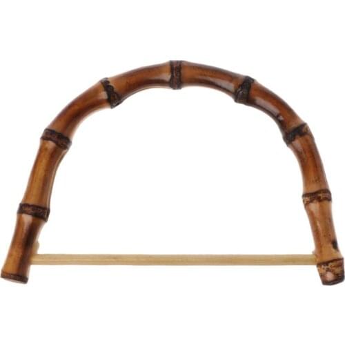 066F 1Pc D shape Bamboo Handle for Handmade Handbag DIY Tote Purse Frame Making Bag Hanger 11cm