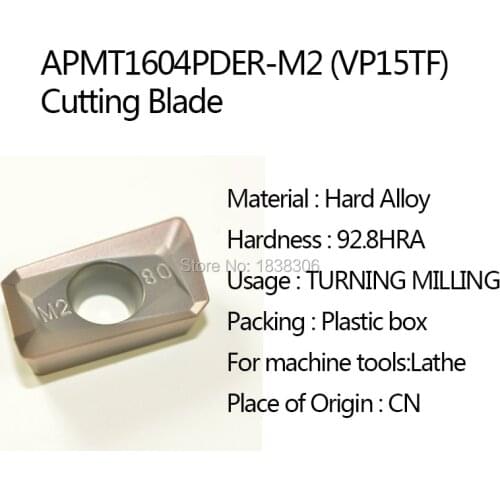 1Lot APMT1604PDER-M2 VP15TF cutting tool turning tip for Cutting Blade MILLING CUTTER for Lathe Tool Accessories