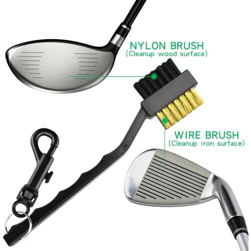 1 Pcs Golf Brush Double Side Golf Brass + Nylon Golf Club Head Groove Cleaner Brush Drop Ship