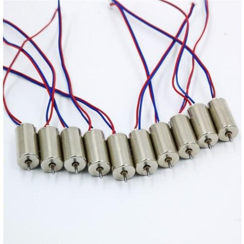 10PCS/LOT Micro 1020 Coreless Motor Red-Blue Crossing Machine Spindle Motors NdFeB Super Magnetic DC3-4.2V Hollow Cup Motors