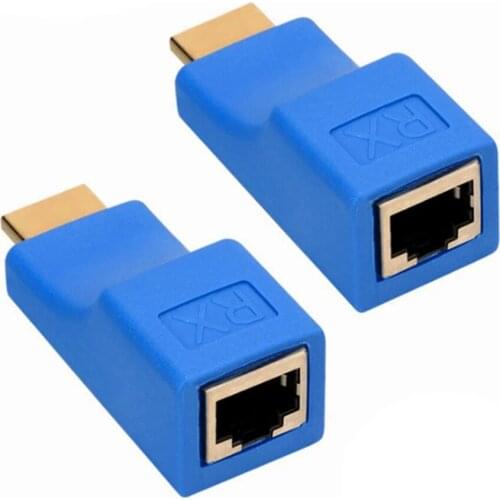 2Pcs RJ45 4K HDMI-compatible Extender Extension Up to 30m Over CAT5e Cat6 Network Ethernet LAN for HDTV HDPC DVD PS3 STB