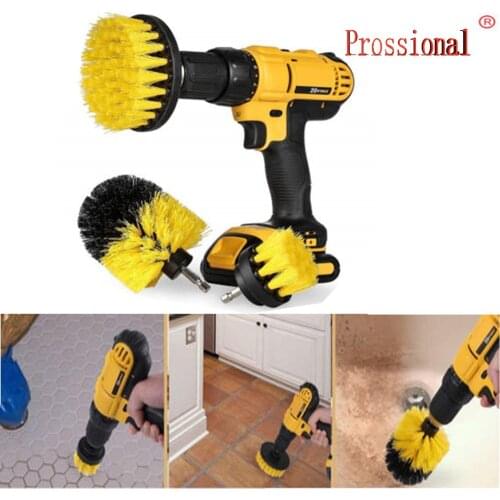3Pcs Grout Power Scrubber Cleaning Drill Brush Tub Cleaner Combo Tool Scrub Brush Drill Attachment Kit Home Floor Toilet