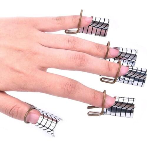 5 pcs/set Reusable Silver Color Nail Forms For UV Gel Polish Acrylic Nail French Tips Nail Art Styling Tools