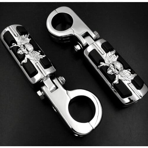 Aftermarket Rider1 1/2" Highway Stiletto 4475 Foot Pegs P-Clamps For YAMAHA Honda Magna Harlay Sportster Touring Chrome Body