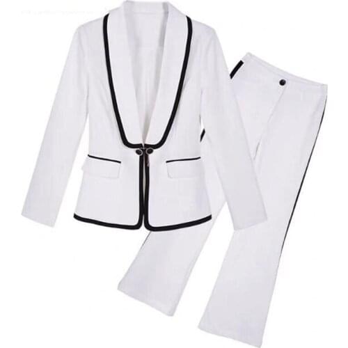 White Jacket+Pants Women Business Pantsuits Women Suits Formal Ladies Pant Suits Office Uniform Style Female Trouser PantSuit