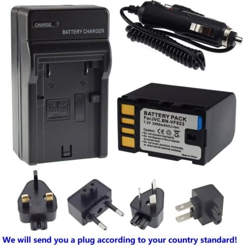 BN-VF823 Li-ion Camera Battery + AC&Car Charger for JVC MiniDV and Everio GZ-MG130 MG130U MS100U Camcorders