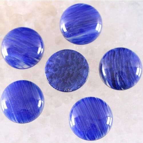 5Pcs 20MM Round Cabochon Stone For Jewelry Making No Hole Flat Back Cabochon Cab Bead Blue Aventurine Pendant Stone Bead K889