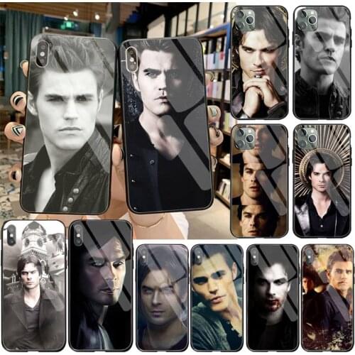 The Vampire Diaries Stefan Damon Salvatore Phone Cover Tempered Glass For iPhone 11 Pro XR XS MAX 8 X 7 6S 6 Plus SE 2020