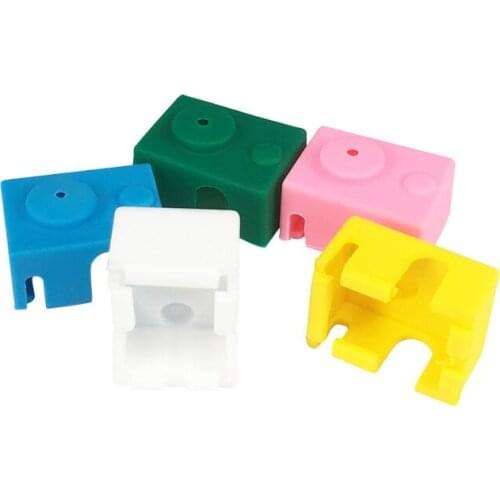 DuoWeiSi 3D Printer Parts New E3D-V6 PT100 Silicone Case High Temperature Protective Case Yellow White Green PT100 Silicone Sock