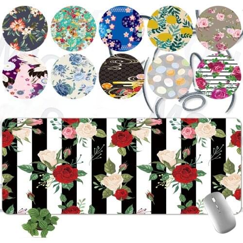 Game Computer Keyboard Mousepad Large 30x60CM 30x80CM PU Leather Waterproof Creative Flower Pattern Series Mouse Mat