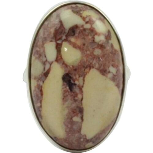 Lovegem Genuine Braccitade Mookaite Ring 925 Sterling Silver,Size:7.75 , AR3019
