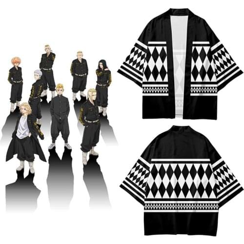 Anime Tokyo Revengers Cosplay Costume Kimono Haori Hanagaki Takemichi Ken Ryuguji Cloak T-shirt Halloween Costumes
