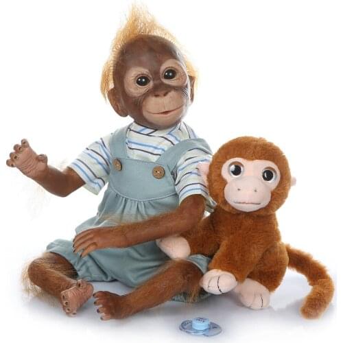52CM Kawaii reborn Monkey Stuffed Doll Plush Toys silicone Baby Animal Doll toys Macaco bonecas Birthday Gifts
