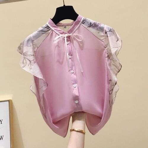 Summer Shirt for Women 2020 Summer New Fashion Womens Floral Chiffon Shirt Elegant Ladies Short Sleeve Chiffon Blouse Blusas