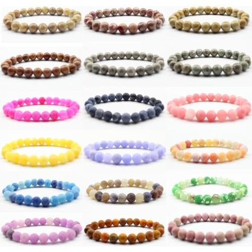 Hot 8mm Natural Stone Beaded Bracelet Men Women Jewelry Lava Rock Grain Weathered Matte Healing Beads Stretch Charm Yoga Bangle