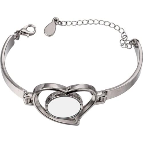 LXAD Creative Sublimation Blank DIY Metal Bracelet Retro Bracelet Pendant Gift for Friends/Family